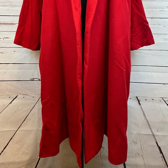 Andrea Behar Long Red jacket Overcoat OSFA - Picture 2 of 9